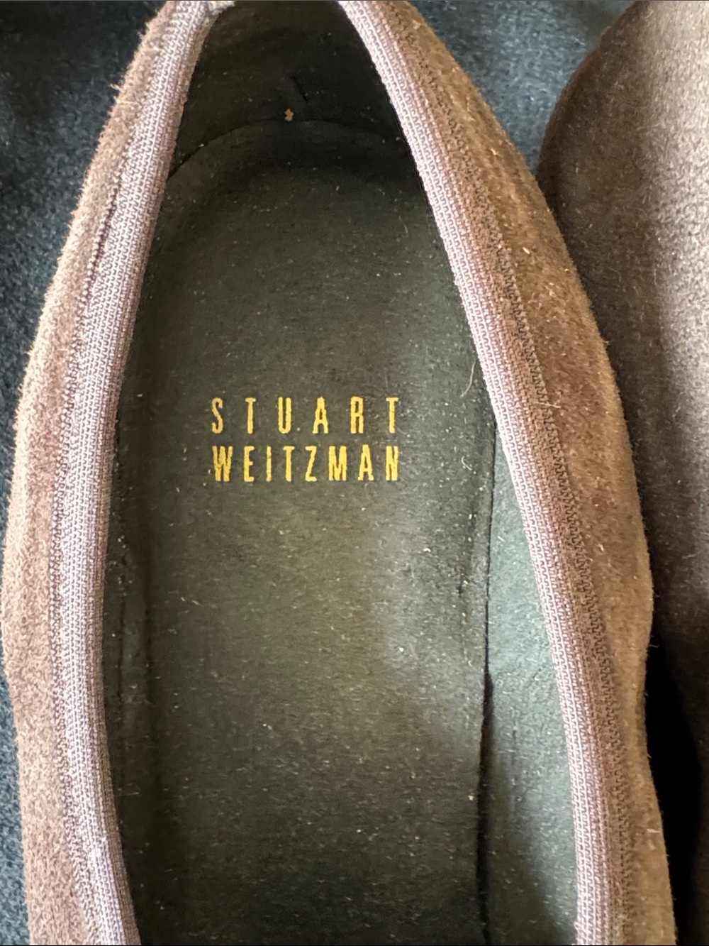 Stuart Weitzman Brown Suede Wedge Slip-Ons - Picture 4 of 7